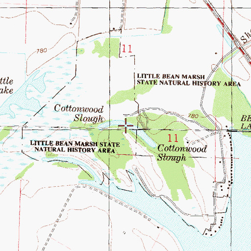 Topographic Map of Cottonwood Slough, MO