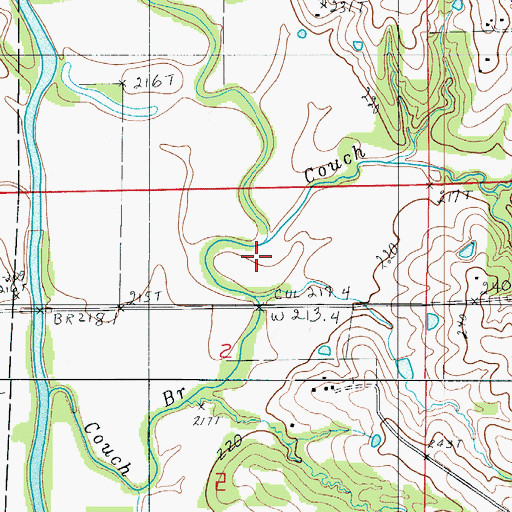 Topographic Map of Couch Branch, MO