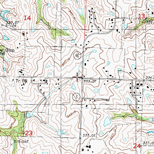 Topographic Map of Council Corner School (historical), MO