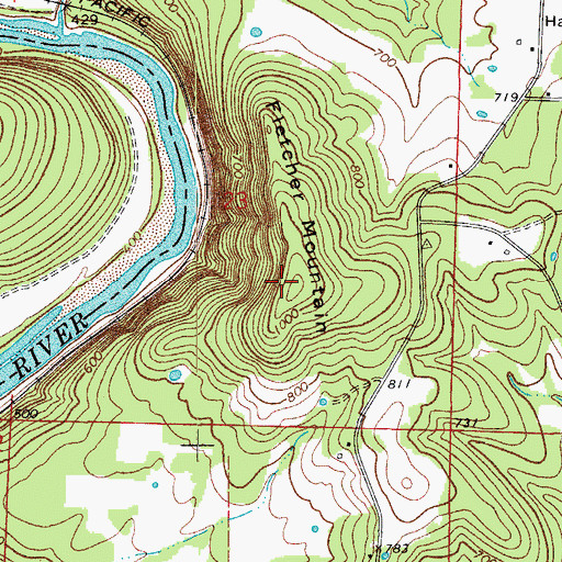 Topographic Map of Fletcher Mountain, AR