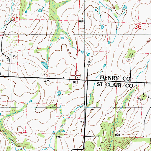 Topographic Map of County Line School (historical), MO