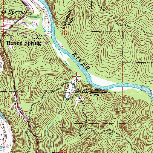 Topographic Map of Courthouse Hollow, MO