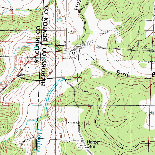 Topographic Map of Cover Branch, MO