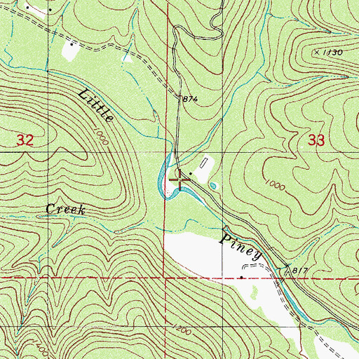 Topographic Map of Flint Store, AR