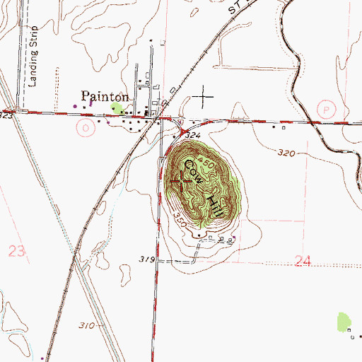 Topographic Map of Cow Hill, MO
