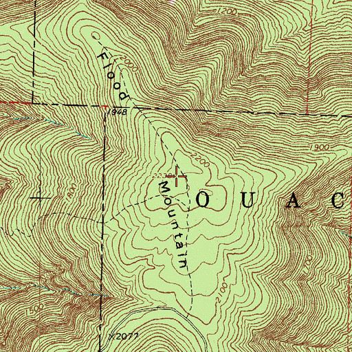 Topographic Map of Flood Mountain, AR