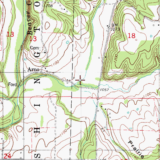 Topographic Map of Cowskin Creek, MO
