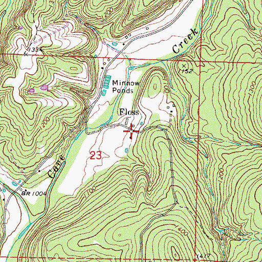 Topographic Map of Floss, AR