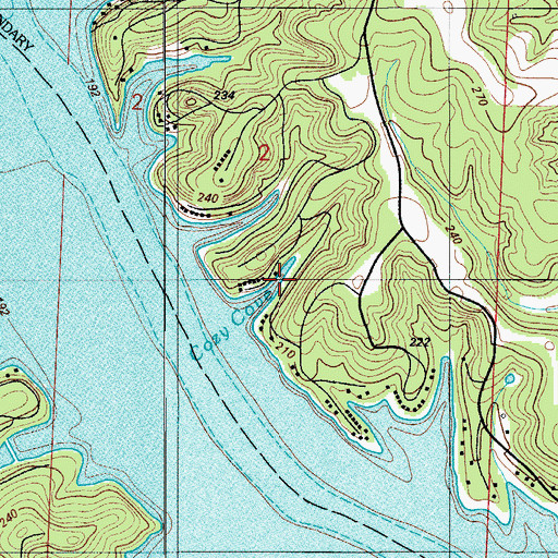 Topographic Map of Cozy Cove, MO