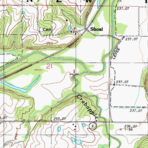 Topographic Map of Crabapple Creek, MO