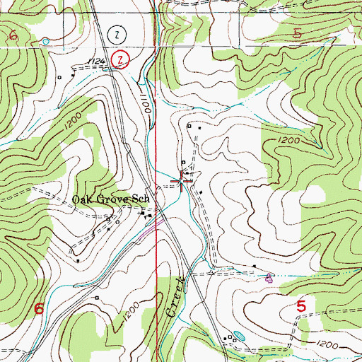 Topographic Map of Crag Branch, MO