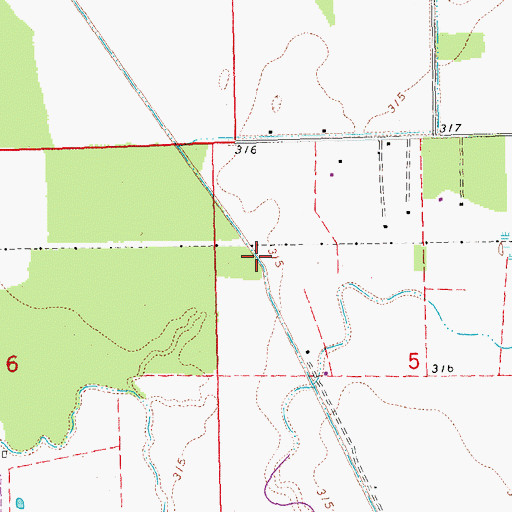 Topographic Map of Craven Ditch, MO