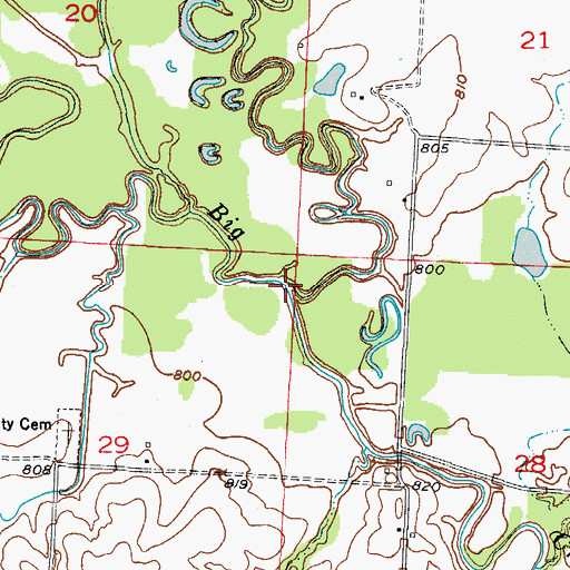 Topographic Map of Crawford Creek, MO