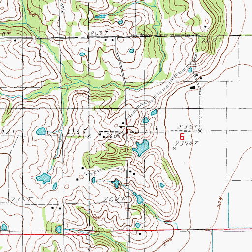 Topographic Map of Crawford School (historical), MO