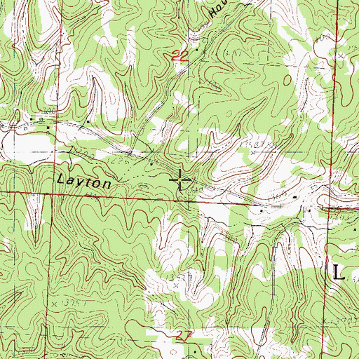 Topographic Map of Creason Cemetery, MO