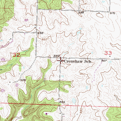 Topographic Map of Crenshaw School, MO