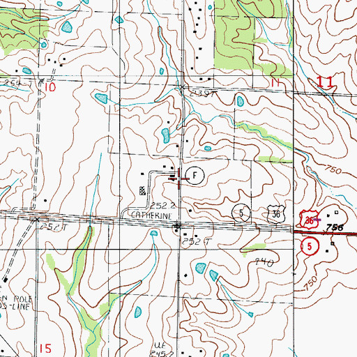 Topographic Map of Crescent School, MO