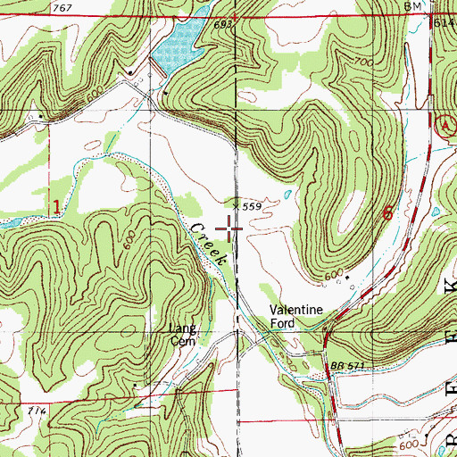 Topographic Map of Crider Creek, MO