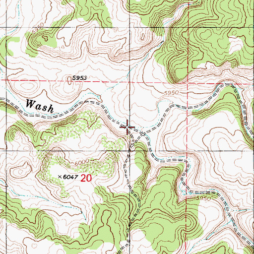 Topographic Map of Little Red Horse Wash, AZ