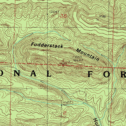 Topographic Map of Fodderstack Mountain, AR