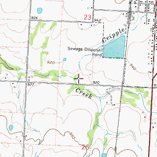 Topographic Map of Cripple Creek, MO
