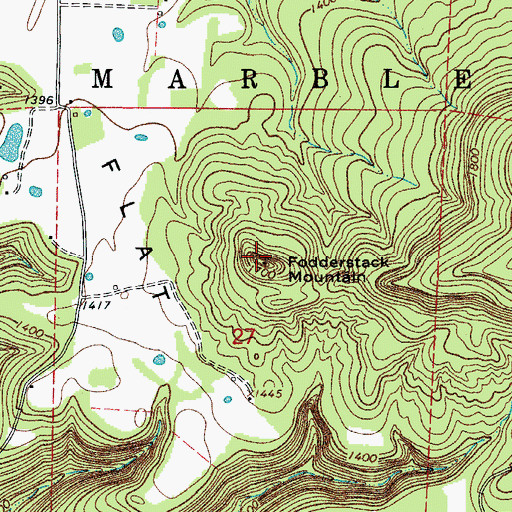 Topographic Map of Fodderstack Mountain, AR