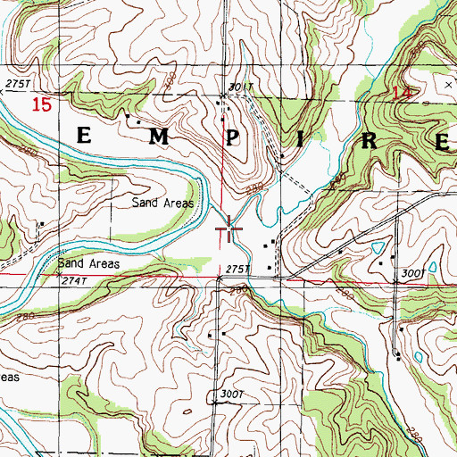 Topographic Map of Crooked Creek, MO