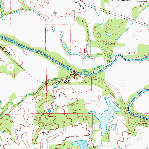 Topographic Map of Crooked Creek, MO