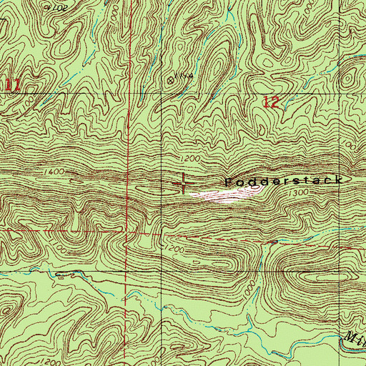 Topographic Map of Fodderstack Range, AR