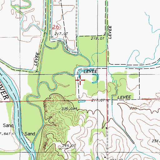 Topographic Map of Crooked Creek, MO