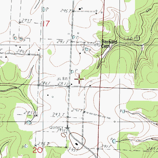 Topographic Map of Cross Lane School, MO