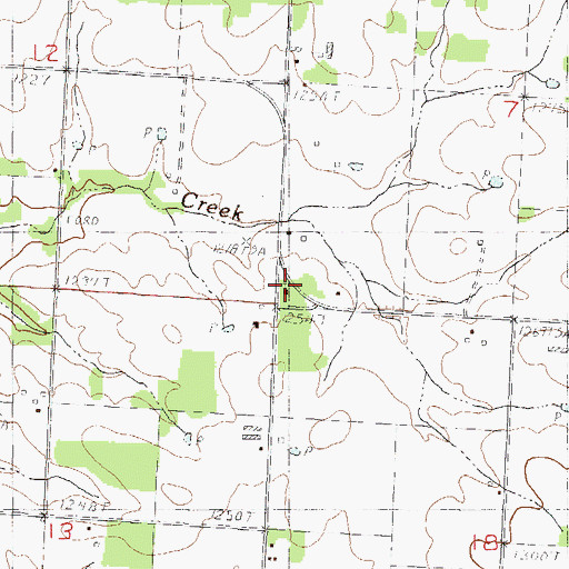 Topographic Map of Crossroad Church, MO