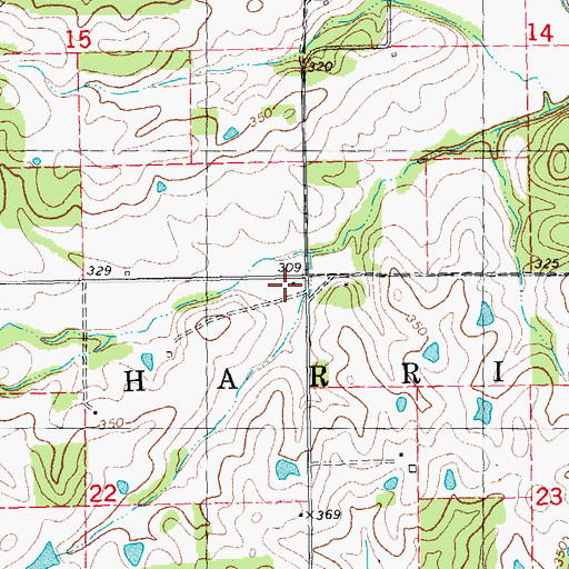 Topographic Map of Crossroads School, MO