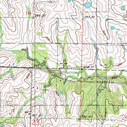 Topographic Map of Crosswhite School (historical), MO