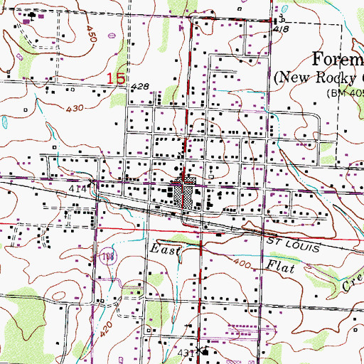 Topographic Map of Foreman, AR