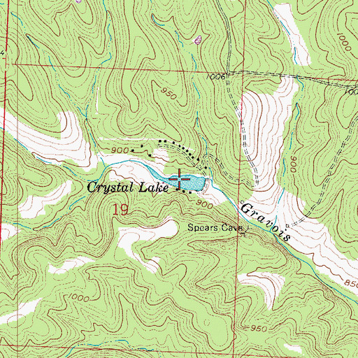 Topographic Map of Crystal Lake, MO