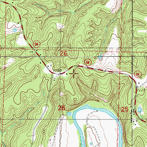 Topographic Map of Cudd School, MO