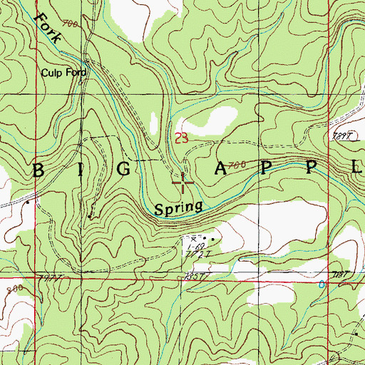 Topographic Map of Culp Hollow, MO