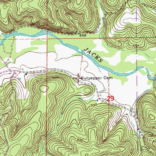 Topographic Map of Culpepper Cemetery, MO