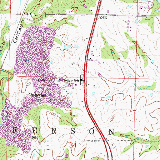 Topographic Map of Cumberland Ridge Church, MO