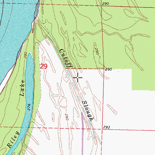 Topographic Map of Cutoff Slough, MO