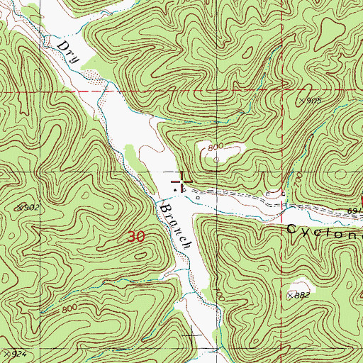 Topographic Map of Cyclone Hollow, MO