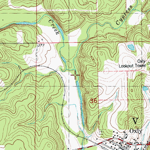 Topographic Map of Cypress Creek, MO