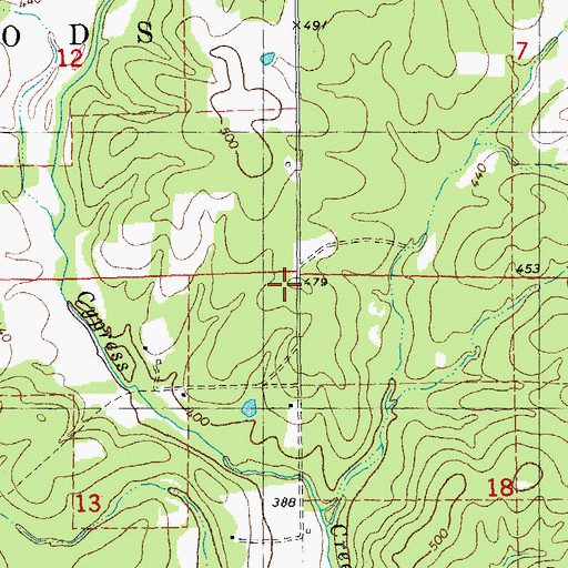 Topographic Map of Cypress Creek School (historical), MO
