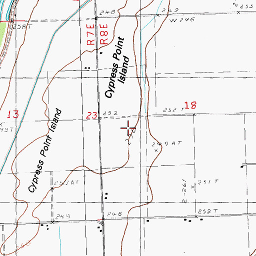 Topographic Map of Cypress Point Island, MO