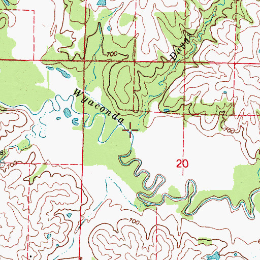 Topographic Map of Daggs Branch, MO