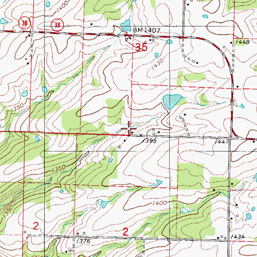 Topographic Map of Dailey School, MO