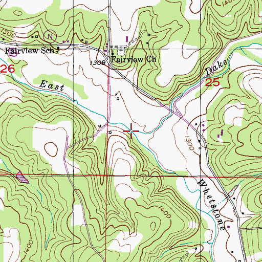 Topographic Map of Dake Creek, MO