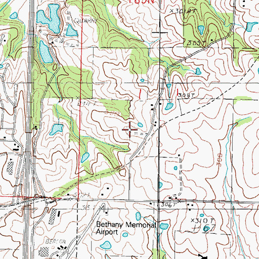Topographic Map of Dale Cemetery, MO
