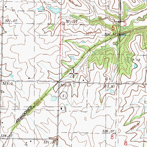 Topographic Map of Dale School (historical), MO